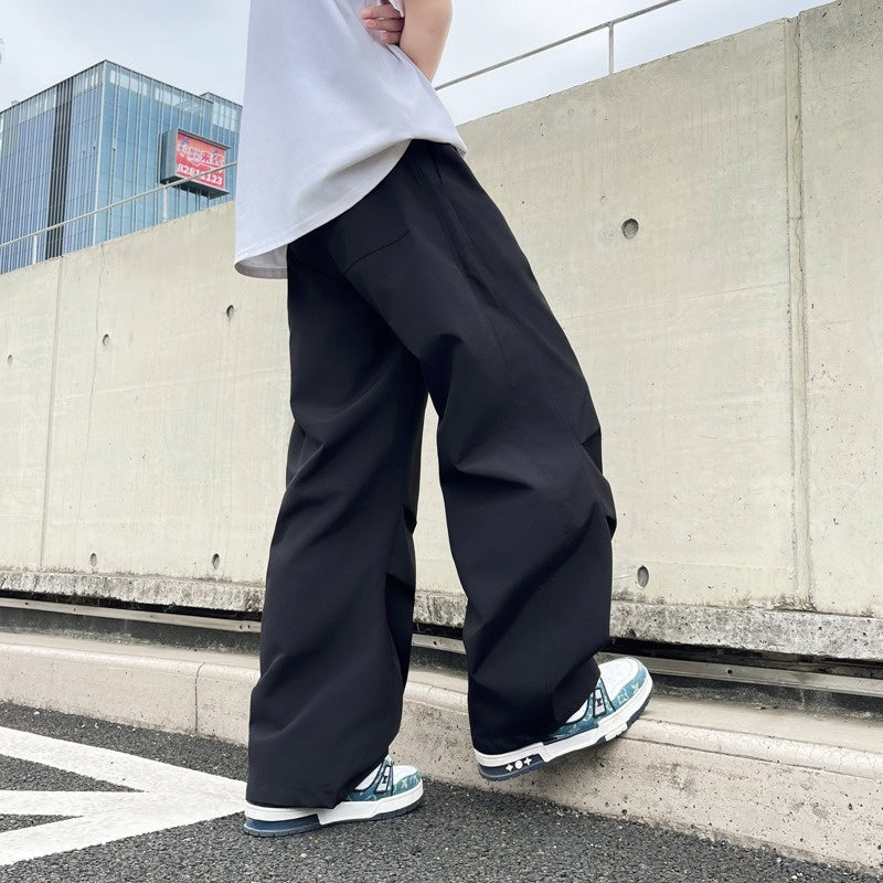 Playful Wide Leg Curved Knife Pants - Quick Dry Casual
