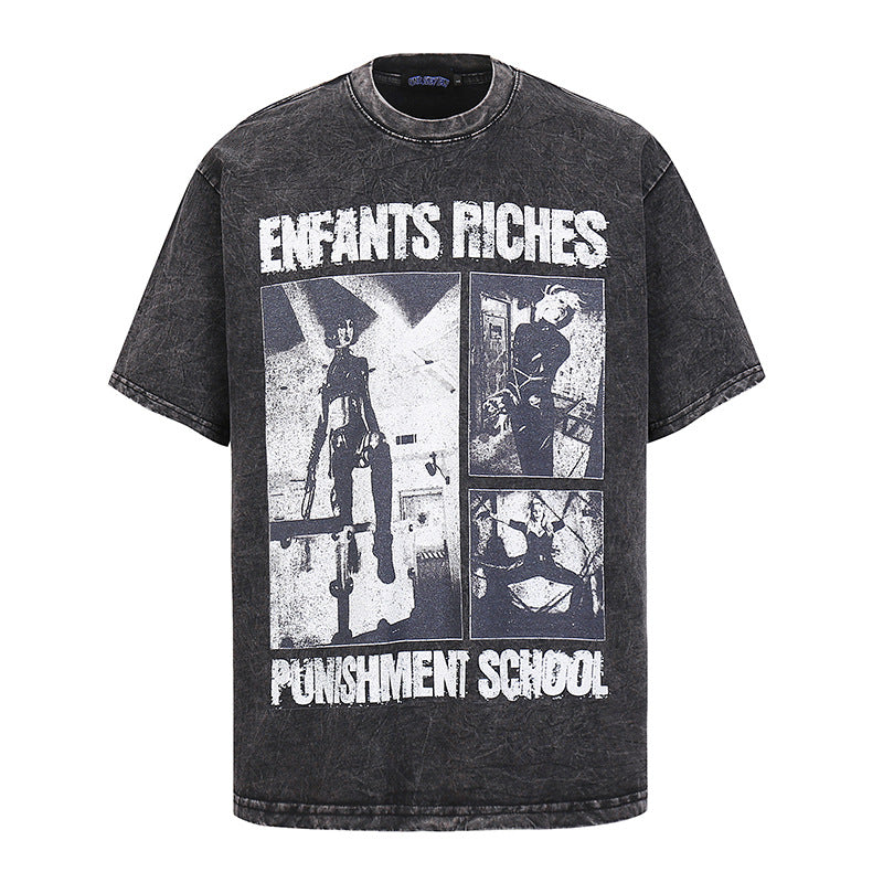 Harajuku Skull Print Pure Cotton Tee - Vintage Style