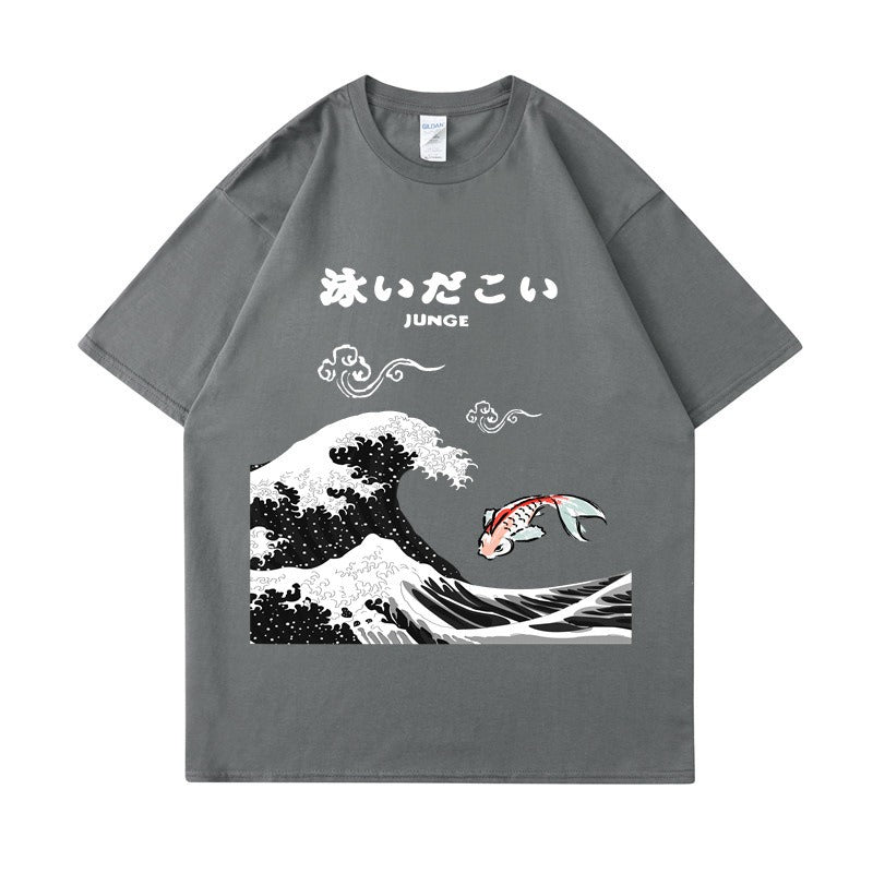 Printed Men's Loose Short Sleeved T-Shirt - Fashionable Trendy Top for Men