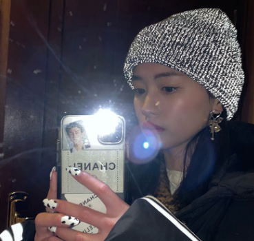 Harajuku Style Reflective Beanie Hat - Black & Grey