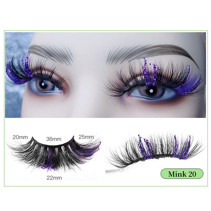 Bright Pink Mink Hair 25mm Faux Eyelashes with Sequins