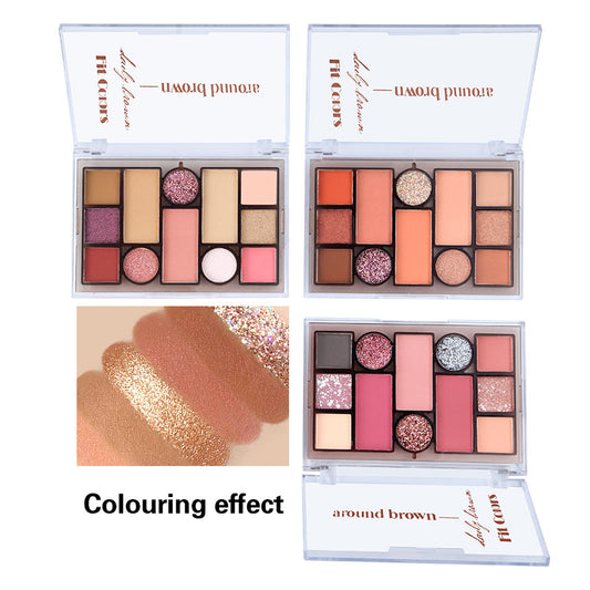 12-Color Matte & Pearlescent Makeup Powder Palette