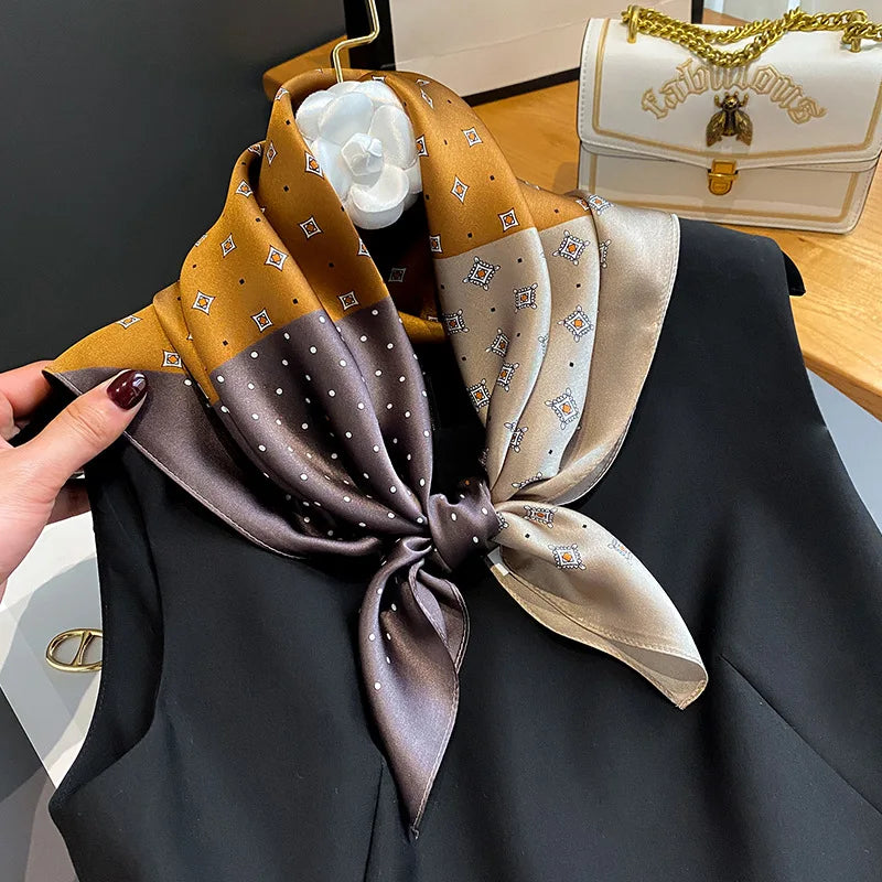 Chic Mulberry Silk Square Scarf - Harajuku Style