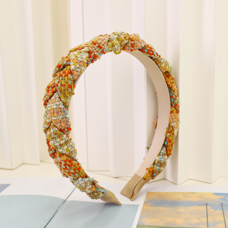 Autumn and Winter Plaid Woolen Headband
