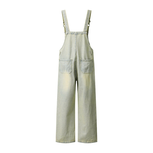 Embroidered Denim Overalls - Harajuku Style