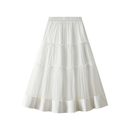 Playful High Waist Organza A-Line Skirt