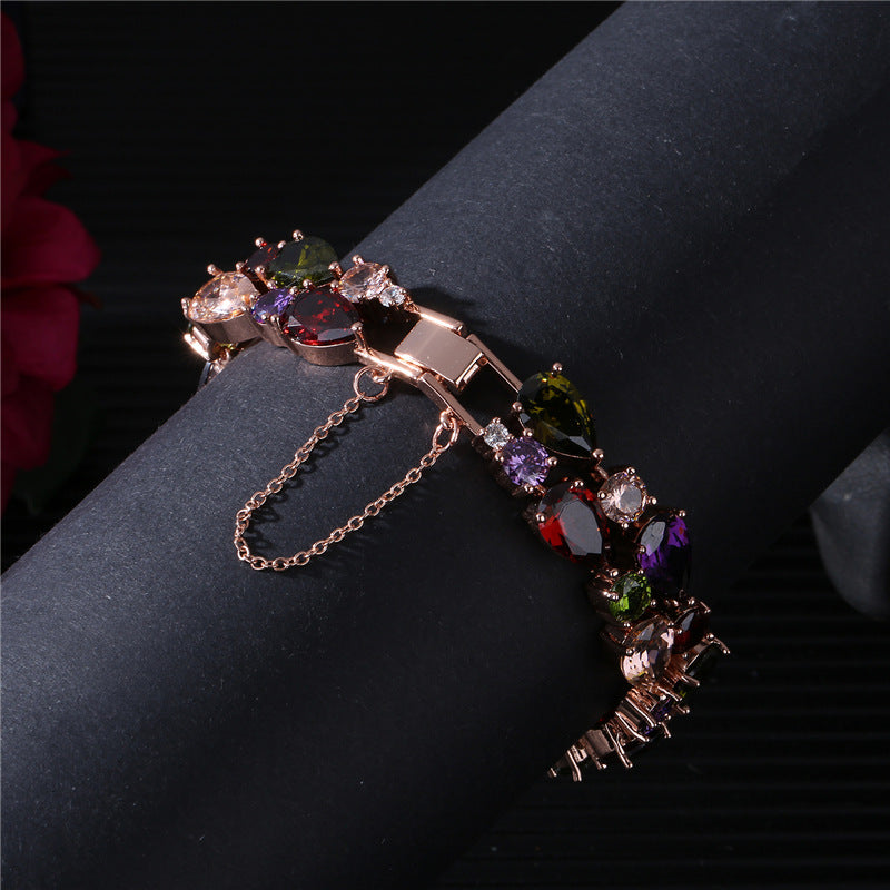 Mona Lisa Colorful Zircon Bracelet in Rose Gold