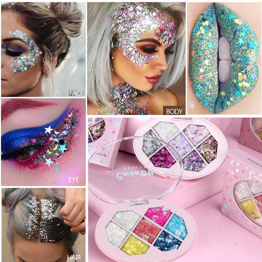 Harajuku Style Seven-Color Glue-Free Sequins Eye Shadow Gel