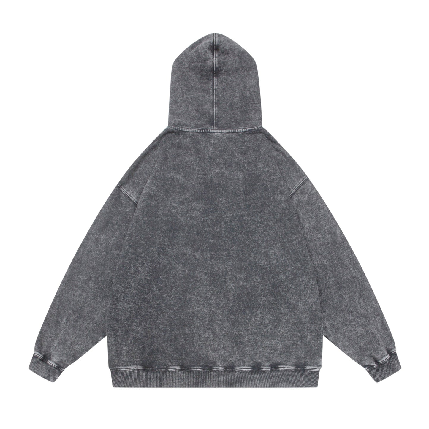 Washed Distressed Letter Print Loose Hoodie