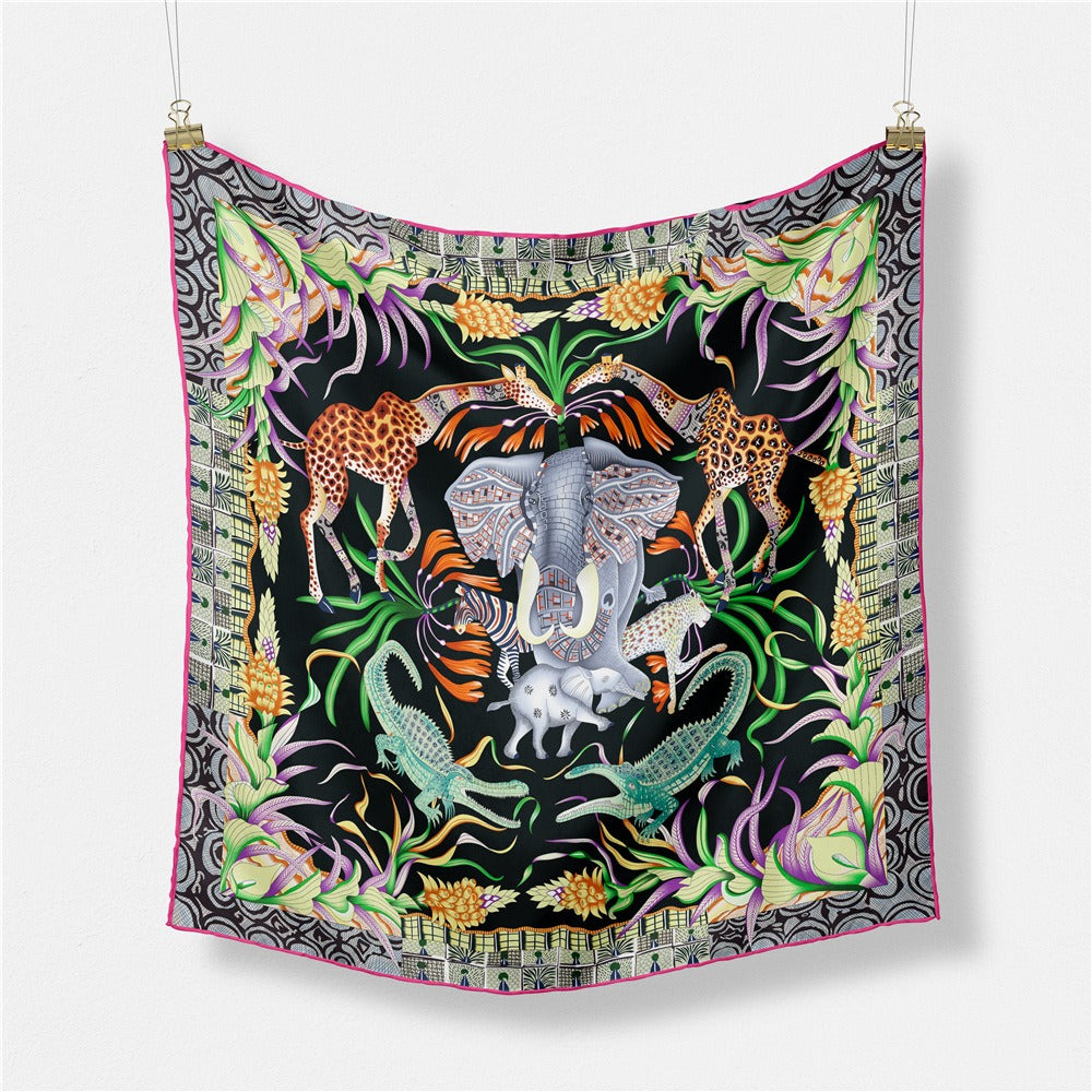 Animal Kingdom Elephant Giraffe Women's Scarf