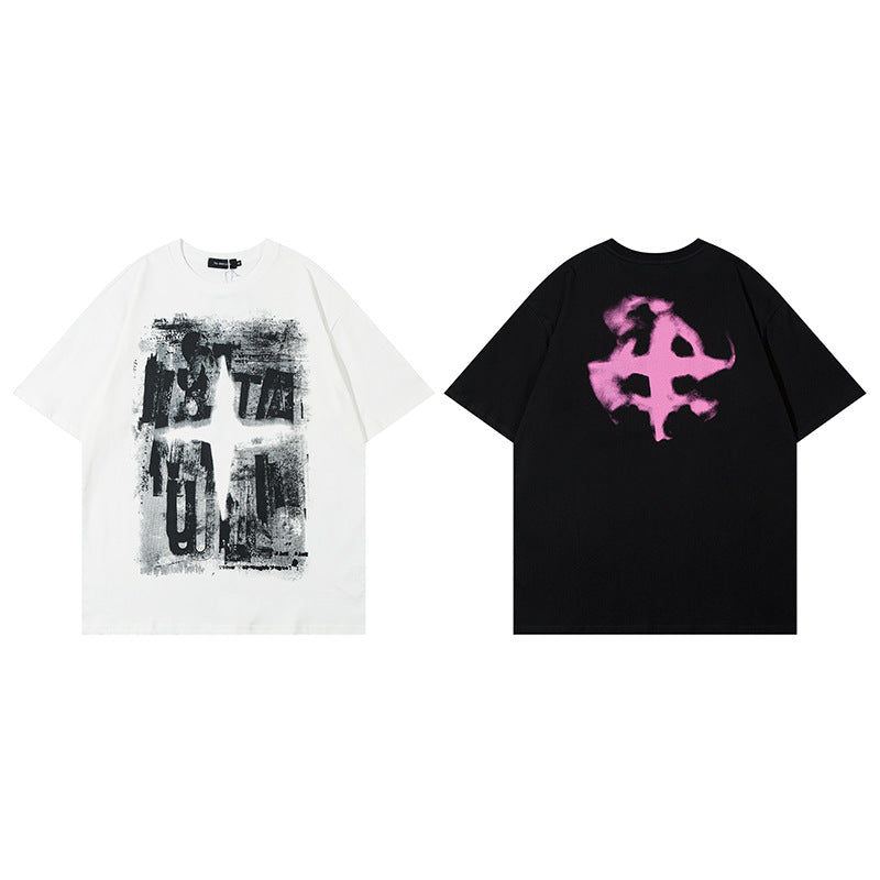 Letter Print Pure Cotton Short Sleeve T-Shirt