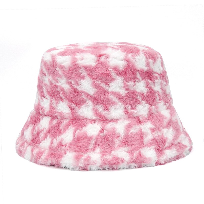 Camouflage Faux Fur Bucket Hat - Warm & Stylish Fisherman Hat