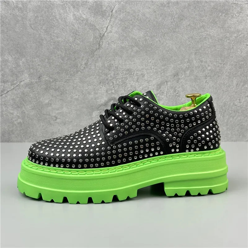 Harajuku Style Handmade Leather Rivet Shoes