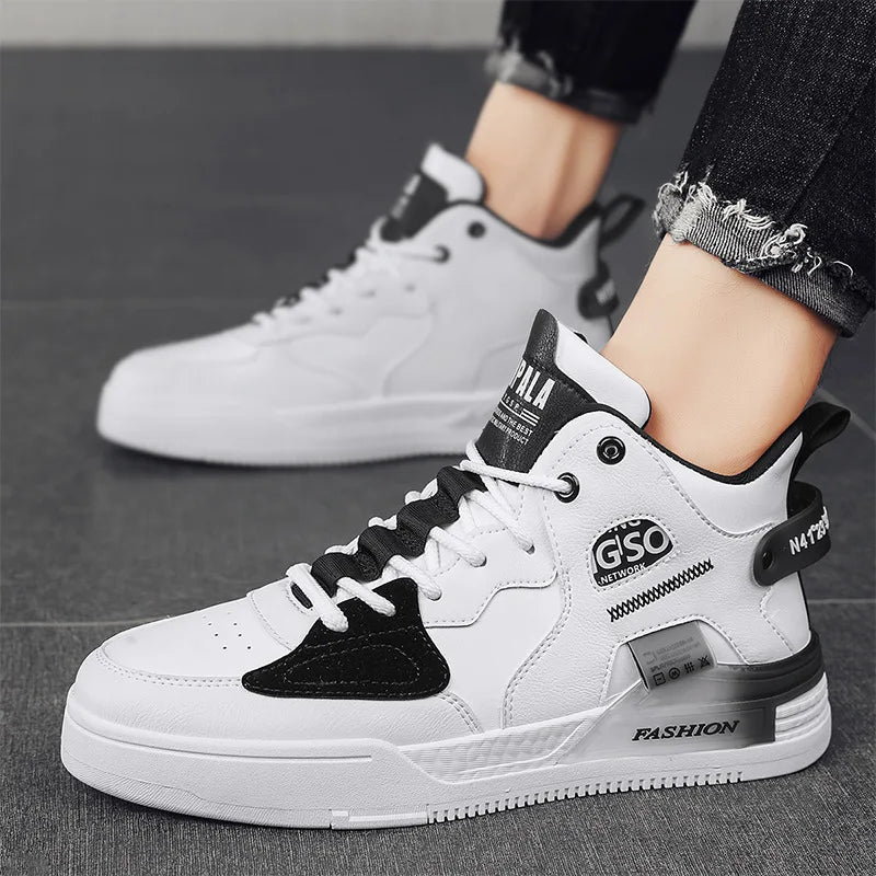 Harajuku High Top Lace Up Sports Board Shoes for Men