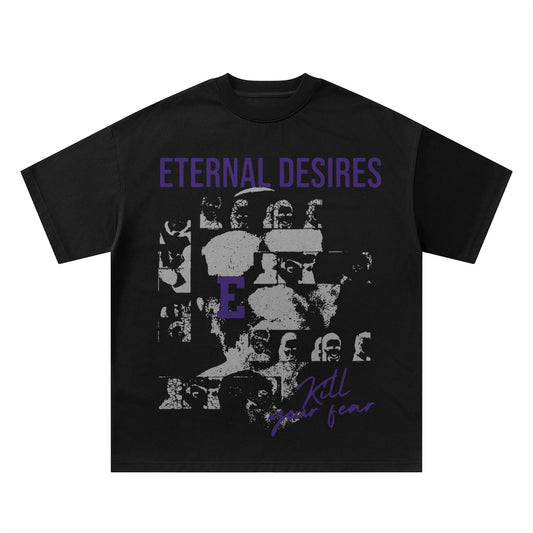 Casual Loose Fit Retro Portrait T-Shirt for Harajuku Style