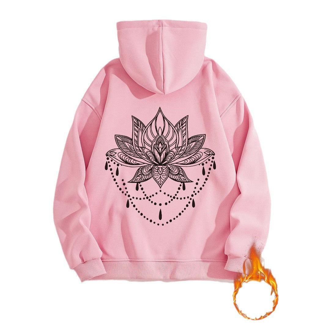 Thick Hoodie with Pattern Print