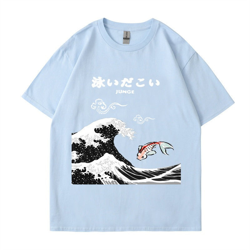 Printed Men's Loose Short Sleeved T-Shirt - Fashionable Trendy Top for Men