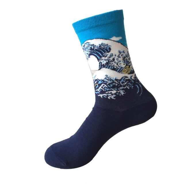 3D Retro Starry Night Art Socks – Unisex Funny Vintage Design