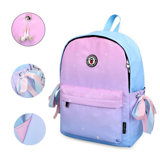 Fresh Gradient Color Harajuku Style School Backpack