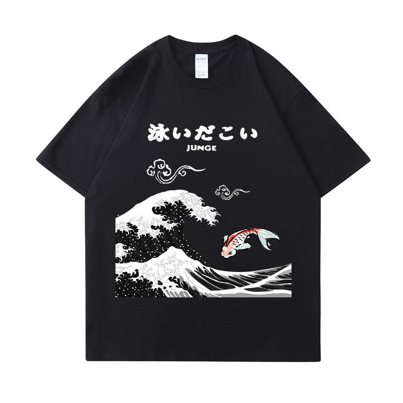 Printed Men's Loose Short Sleeved T-Shirt - Fashionable Trendy Top for Men