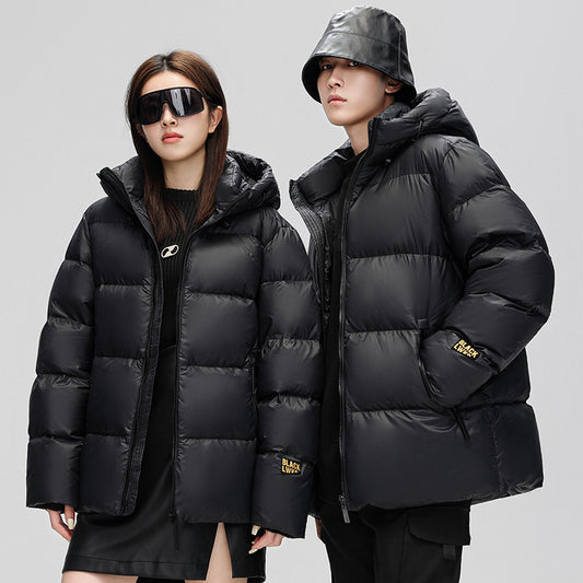 Harajuku Style Black Gold Down Bubble Coat Jacket