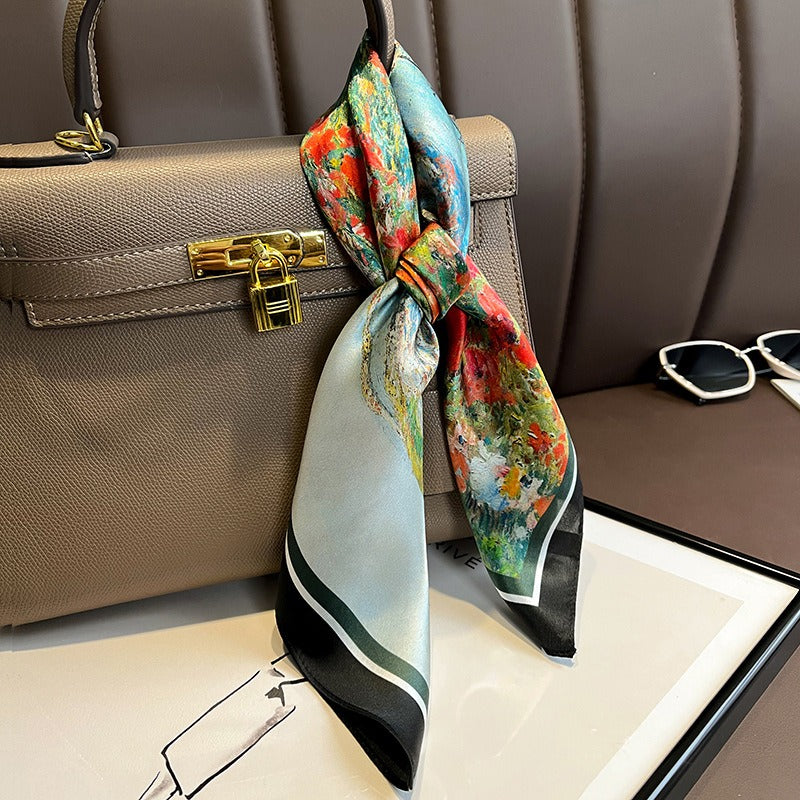 Fresh Mulberry Red Garden Silk Scarf – Harajuku Style