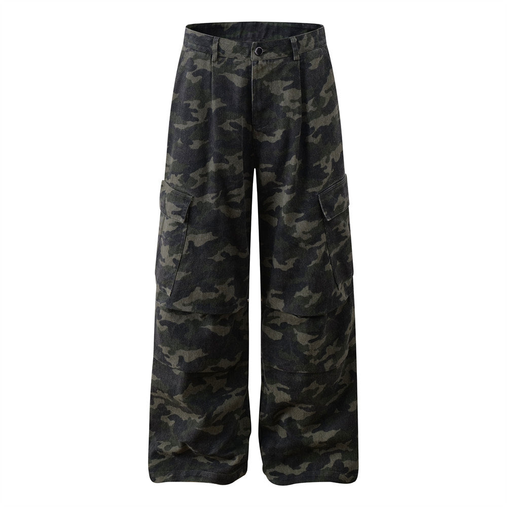 Trendy Retro Camouflage Multi-Pocket Cargo Pants for Men