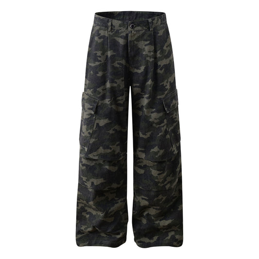 Trendy Retro Camouflage Multi-Pocket Cargo Pants for Men