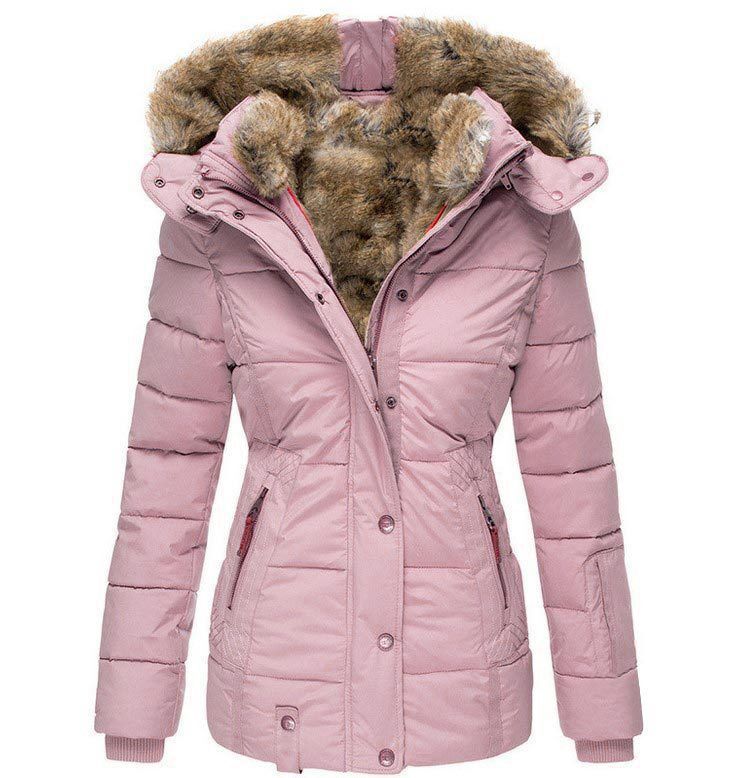 Zipper Long Sleeve Slim Fit Cotton Hooded Jacket