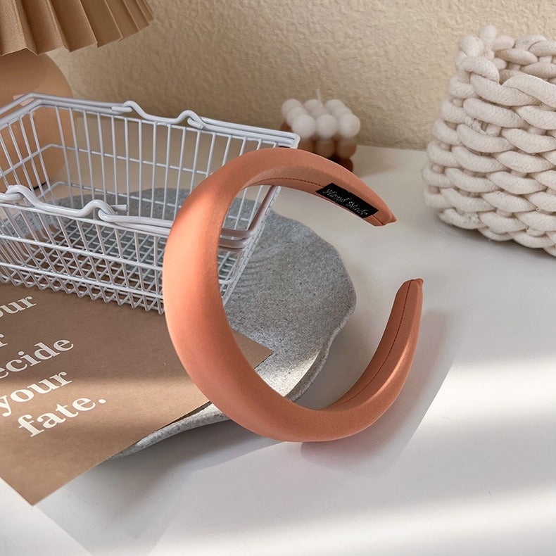 Satin Wide-Brimmed Headband for Women
