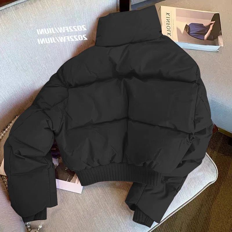 Harajuku Style Stand Collar Cotton Jacket for Women