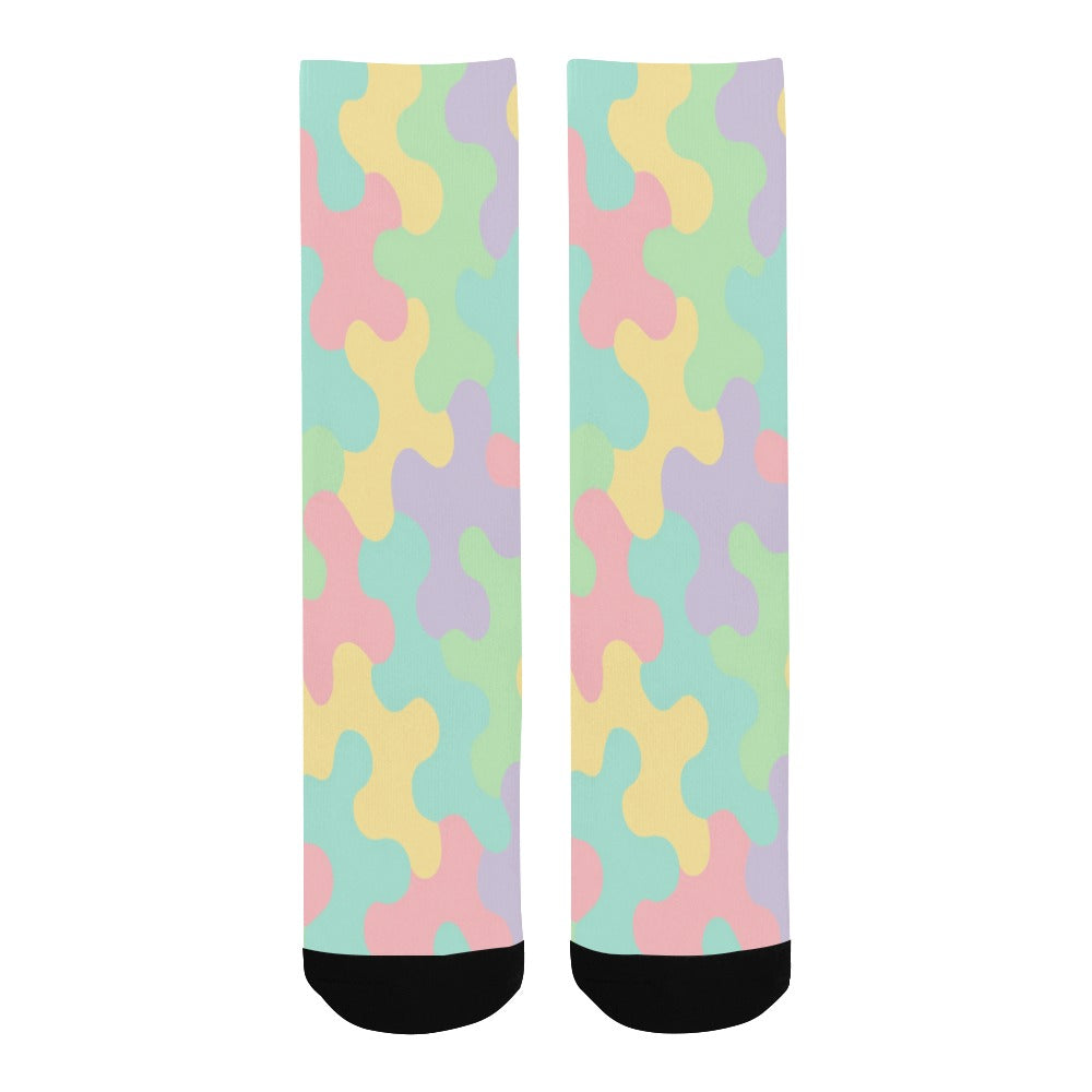Harajuku Pastel Rainbow Camo Socks