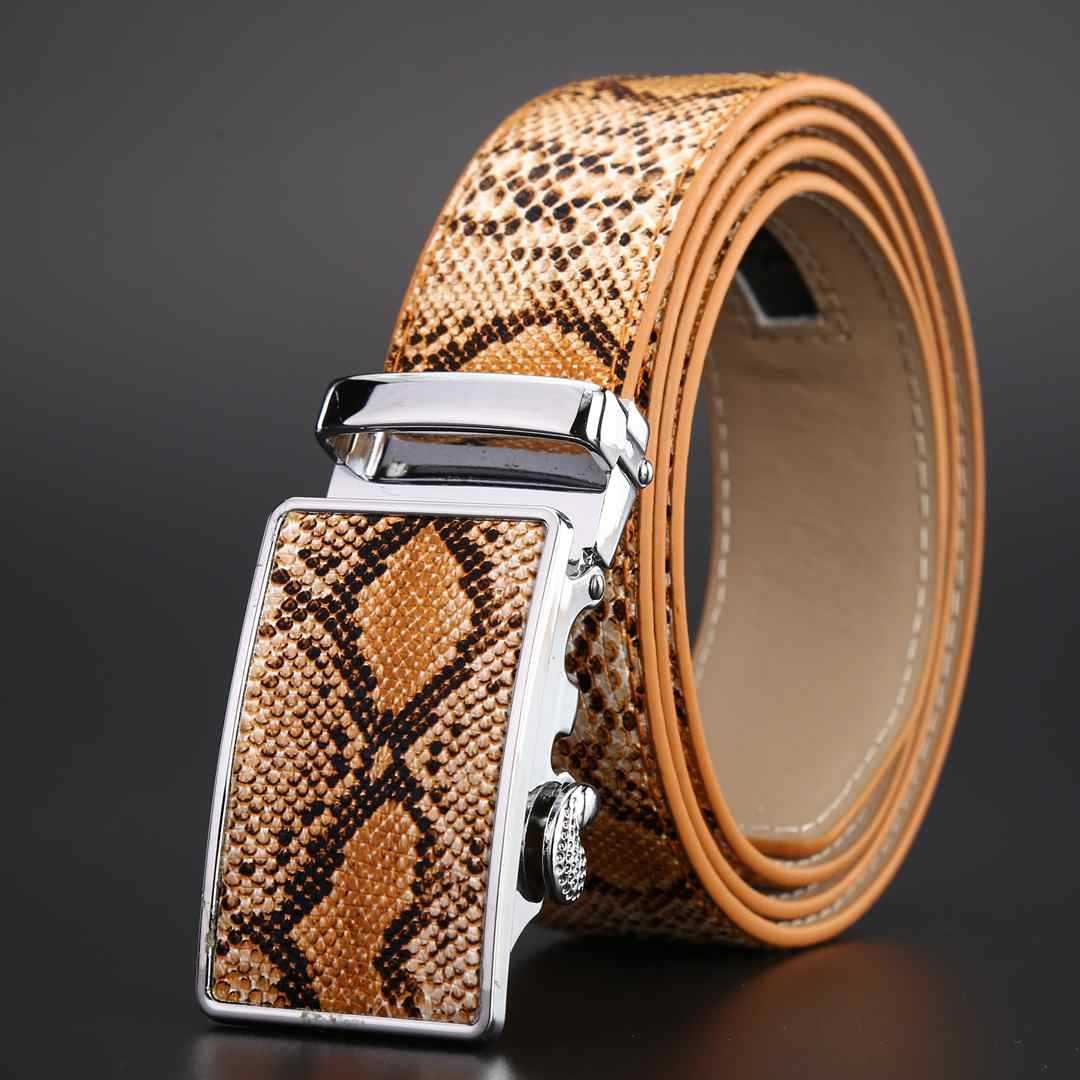 Playful Cowhide Leather Automatic Buckle Belt