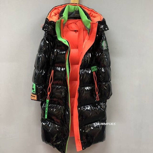 Harajuku Style Women's Mid-Length Hooded Down Jacket