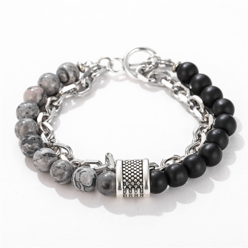 Harajuku Punk Frosted Stone Chain Bracelet