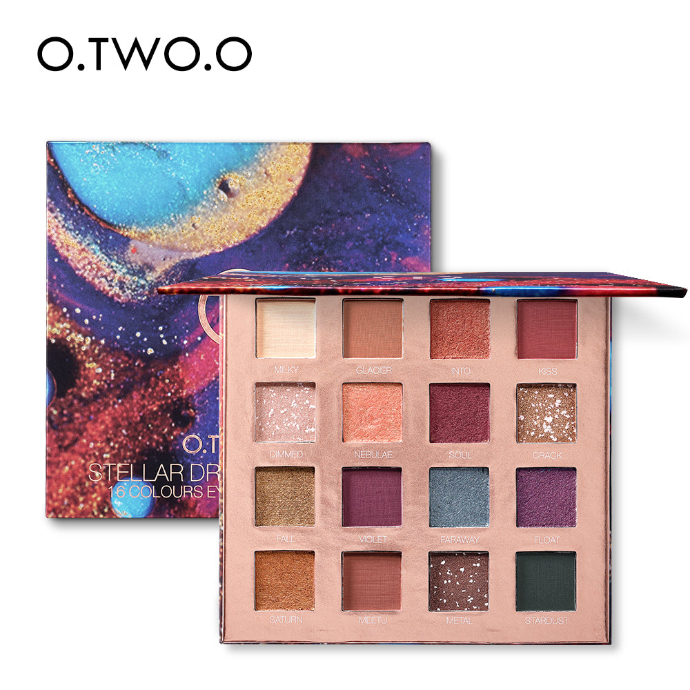 Stellar Romance 16-Color Eyeshadow Palette - Vibrant & Long-Lasting