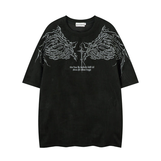 Harajuku Style Embroidered Short Sleeve T-Shirt