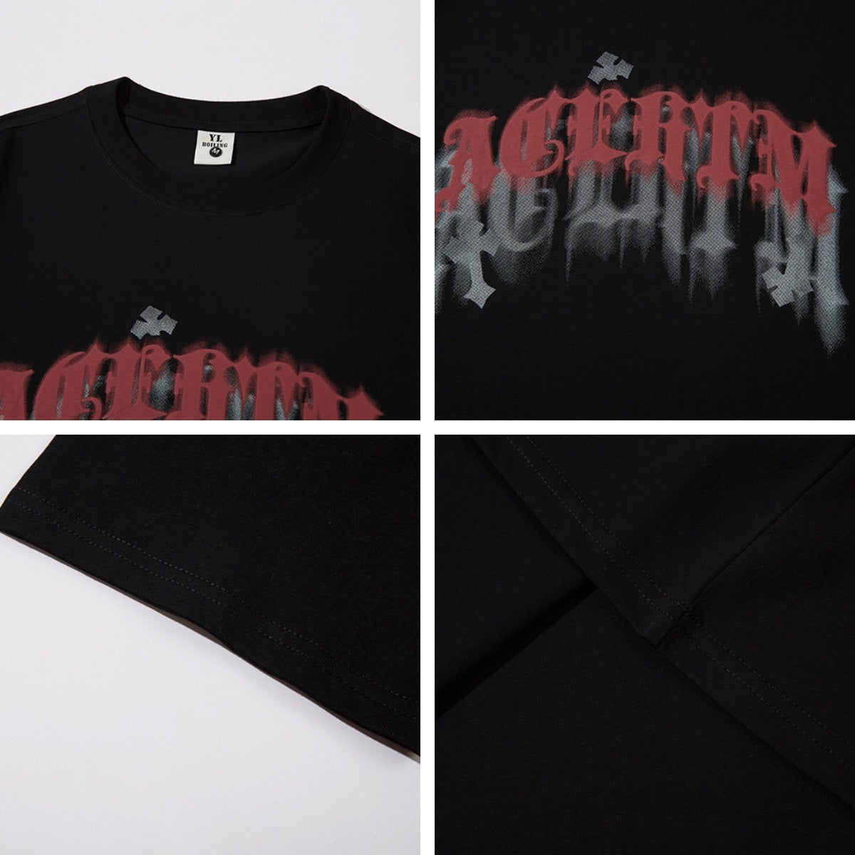 Retro Letter Print Oversized T-Shirt