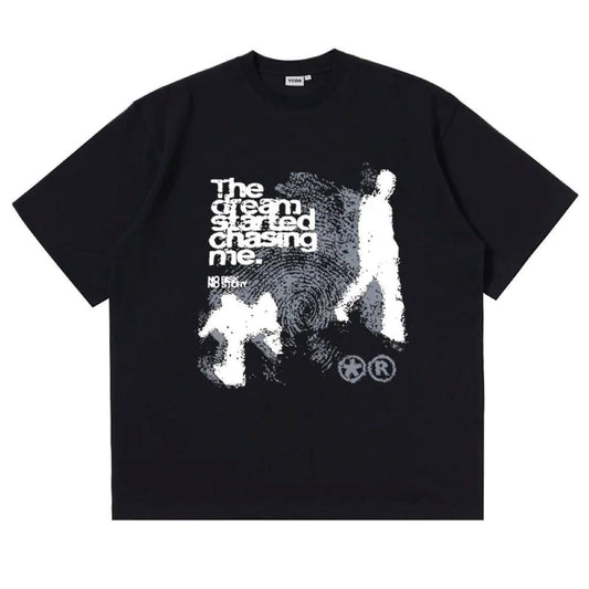Men's Cotton Harajuku Style Shadow Printed T-Shirt