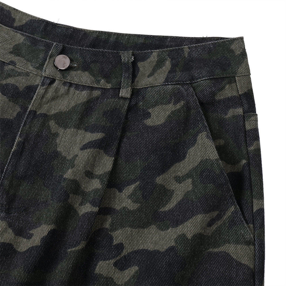 Trendy Retro Camouflage Multi-Pocket Cargo Pants for Men