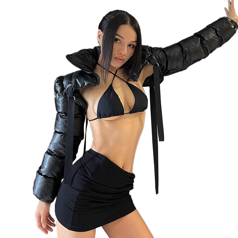 Harajuku Style Women's Stand Collar Cotton Padded Jacket