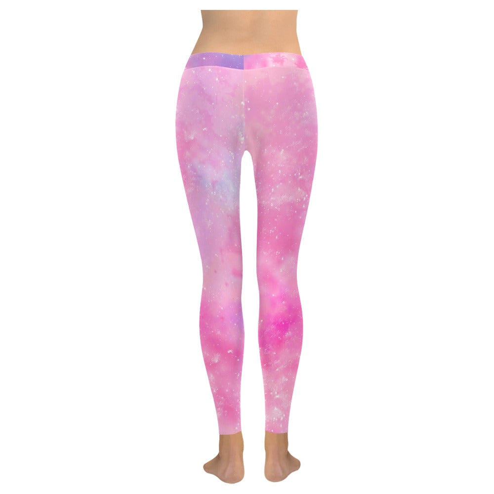 Pink Galaxy Harajuku Women's All-Over Low Rise Leggings