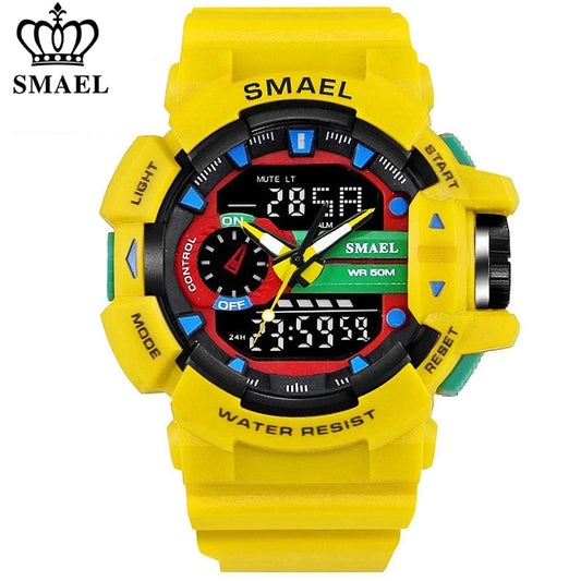 Men's Military Sports Watch - Dual Display Waterproof LED