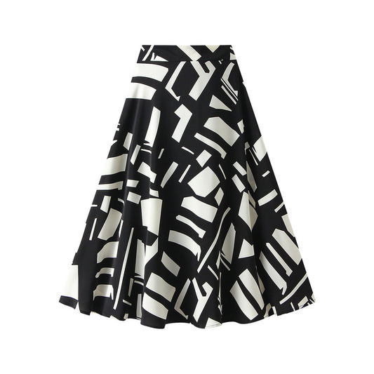Harajuku Geometric Chiffon Skirt - Vintage A-Line Fashion