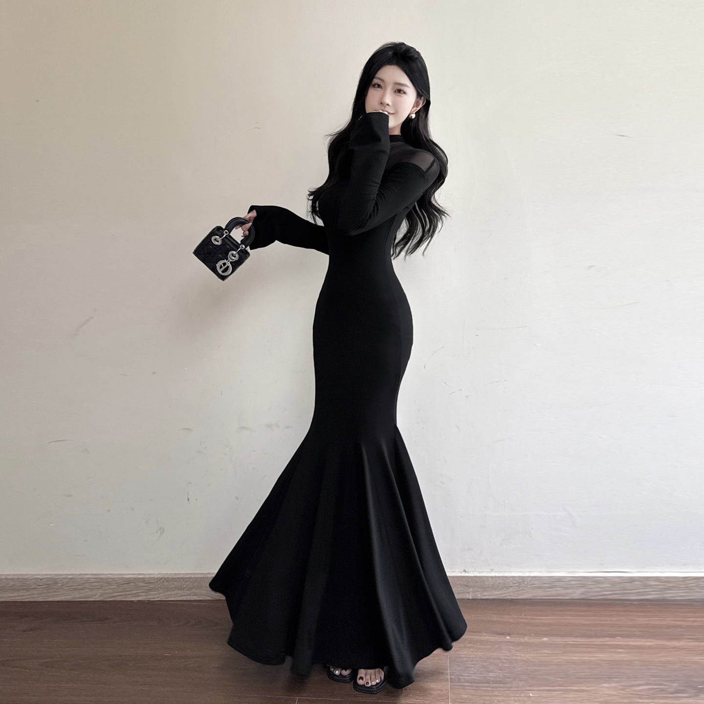 Mesh Patchwork Sexy Spicy Girl Fish Tail Dress
