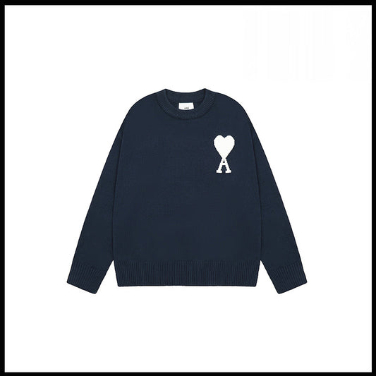 Big Heart Jacquard Knitted Sweater