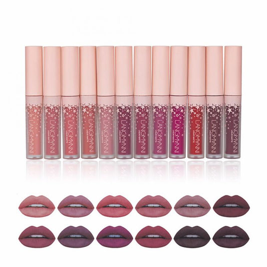 12PCS Waterproof Matte Lipsticks - Bold Colors for All Occasions