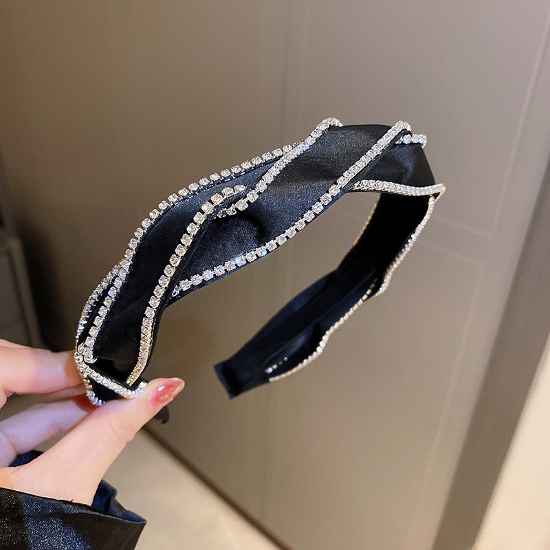Black And White Plaid Woven Headband