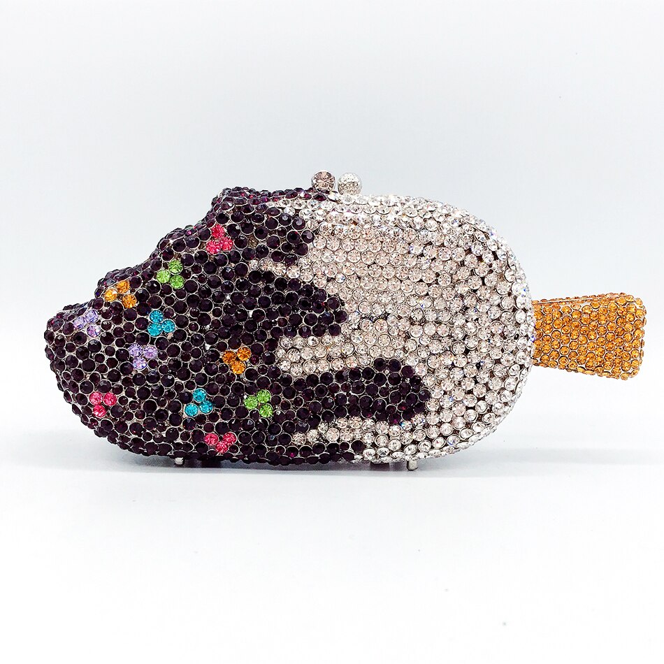 Ice Cream Diamond Evening Clutch Bag - Kawaii Rhinestone Purse