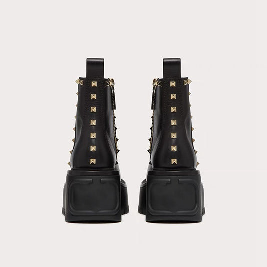 Thick Sole Platform Rivet Chelsea Ankle Boots for Women